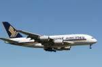 A380 von Singapore Airlines im Anflug auf Zrich-Kloten am 18.5.2011.