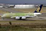 Singapore Airlines, F-WWSC (later Reg.: 9V-SKO), Airbus, A380-841, 21.06.2011, TLS, Toulouse, France



