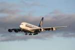 Singapore Airlines A380-800 im Anflug auf Zrich am 13-9-2011. 