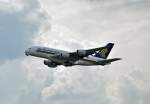A 380-841 Singapore Airlines 9V-SKK take off FRA - 14.04.2012