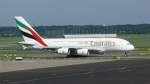 A380 von Emirates am 18.08.2012 in Amsterdam. Die Kennung ist A6-EDH