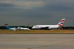 G-XLEA British Airways Airbus A380-841  08.08.2013    Flughafen Frankfurt , whrend einer Flughafentour aus dem Bus