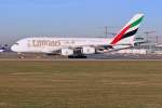 A6-EEC / Emirates / A380-861 beim Start in MUC nach Dubai (DXB) 16.12.2013