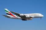 Emirates Airbus A380-861 A6-EES, 17.03.2014, ZRH.