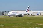 Der Airbus A380 F-WWSV der Air France aufgenommen am 21.05.14 bei Airbus Finkenwerder.