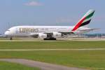 A6-EDL / Emirates / A380-861 beim Start in MUC nach Dubai (DXB) 11.06.2014