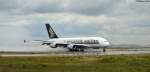 Singapore Airlines Airbus A380-841 9V-SKM. Am 16.08.2014 in Frankfurt (a) Main Airport.
