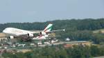 Airbus A380-861 A6-EDF von Emirates startet am 11.07.2015 aus Zürich