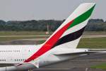Emirates (EK-UAE), A6-EDH, Airbus, A 380-861 (Seitenleitwerk/Tail ~ Expo 2020 Dubai-Sticker), 22.08.2015, DUS-EDDL, Düsseldorf, Germany 