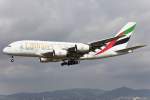 Emirates, A6-EDG, Airbus, A380-861, 26.09.2015, BCN, Barcelona, Spain           