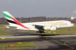 Emirates A6-EEW bei der Landung in Düsseldorf 27.2.2016