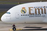 Emirates (EK-UAE), A6-EOA, Airbus, A 380-861 (Bug/Nose ~ Real Madrid-St.), 10.03.2016, DUS-EDDL, Düsseldorf, Germany 