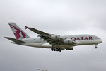 Qatar Airways, A7-APE, Airbus A380-861, 01.Juli 2016, LHR London Heathrow, United Kingdom.