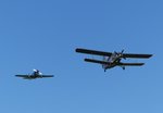 Antonow AN2 D-FWJE und Jakowlew YAK-52 SP-YUH auf dem Heimflug von Gera (EDAJ) nach Ballenstedt (EDCB) am 13.8.2016