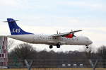 SAS Scandinavian Airlines ATR 72 ES-ATE im Landeanflug auf den Airport Hamburg Helmut Schmidt am 11.03.18