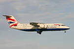 British Airways (Oprated by BA CityFlyer), G-BXAR, BAe Avro RJ100, msn: E3298, 10.November 2008, ZRH Zürich, Switzerland.