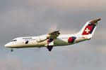 Crossair, HB-IYW, BAe Avro RJ100, msn: 3359, April 2001, ZRH Zürich, Switzerland. Scan aus der Mottenkiste.