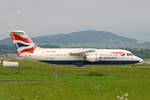 British Airways (Operated by BA CityFlyer), G-BZAZ, BAe Avro RJ100, msn: 3369, 06.September 2008, ZRH Zürich, Switzerland.