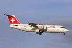 Swiss European Airlines, HB-IXO, BAe Avro RJ100, msn: E3284, 20.Januar 2008, ZRH Zürich, Switzerland.