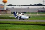 Avro RJ85 der Blue1 beim Start in Hamburg Fuhlsbttel am 24.08.08