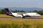 Brussels Airlines, OO-DWE, BAe Avro RJ100, 4.Juni 2015, BSL  Basel, Switzerland.