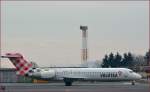 Volotea EI-EXJ, Boeing B717 auf Maribor Flughafen MBX.
