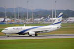 EL AL Israel Airlines, 4X-EKP, Boeing B737-8Q8, msn: 30639/935, 11.September 2022, MUC München, Germany.