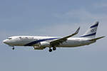 EL AL Israel Airlines, 4X-EKF, Boeing B737-8HX, msn: 29638/2766,  Kinneret , 30.April 2024, ZRH Zürich, Switzerland.