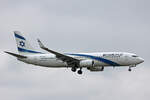 El Al Israel Airlines, 4X-EKO, Boeing B737-8K5, msn: 30287/1308,  Lod , 28.März 2025, ZRH Zürich, Switzerland.