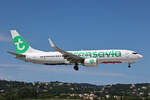 Transavia Airlines, PH-HZD, Boeing B737-8K2, msn: 28376/252, 27.Mai 2025, CFU Corfu, Greece.