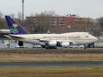 Der König von Saudiarabien verläßt Berlin am 09.11.2007 - hier abgebildet die B 747SP HZ-HM1B