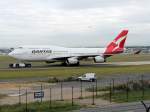 Qantas; VH-OJT; Boeing 747-438. Flughafen/Main. 18.07.2012.