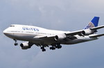 N119UA United Airlines Boeing 747-422  am 06.08.2016 in Frankfurt beim Landeanflug