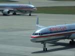 Treffen zweier American Airlines Boeing 757 am 24.07.2009 in Dallas Fort Worth.