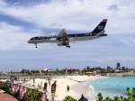 US Airways 757 im Landeanflug auf St.Maarten