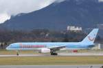 Thomson Fly Boeing 757-204 G-BYAW Flughafen Salzburg 15.01.2011