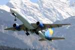 Thomas Cook Egypt B757-200 G-TCBB nach dem Takeoff auf 26 in INN / LOWI / Innsbruck am 29.03.2014