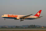 Belair Airlines, HB-ISE, Boeing 767-3Q8ER, msn: 27600/655,  RondoMondo , 31.August 2005, ZRH Zürich, Switzerland.