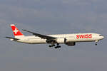 SWISS International Air Lines, HB-JNF, Boeing 777-3DEER, msn: 44587/1416, 21.Februar 2019, ZRH Zürich, Switzerland.