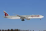 Qatar Airways, A7-BEO, Boeing 777-3DZER, msn: 64065/1527, 13.Februar 2021, ZRH Zürich, Switzerland.