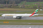 Emirates Airlines, A6-EPZ, Boeing 777-31HER, msn: 42345/1469, 16.März 2021, ZRH Zürich, Switzerland.