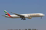 Emirates Airlines, A6-EQK, Boeing 777-31HER, msn: 42359/1553, 31.März 2021, ZRH Zürich, Switzerland.