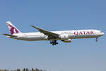 Qatar Airways, A7-BOA, Boeing, B777-367ER, 28.04.2022, ZRH, Zürich, Switzerland
