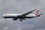 British Airways, G-YMMS, Boeing B777-236ER, msn: 36517/784, 03.Juli 2023, LHR London Heathrow, United Kingdom.