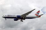 British Airways, G-YMMT, Boeing B777-236ER, msn: 36518/791, 05.Juli 2023, LHR London Heathrow, United Kingdom.