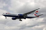 British Airways, G-YMMP, Boeing B777-236ER, msn: 30315/369, 06.Juli 2023, LHR London Heathrow, United Kingdom.