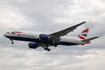 British Airways, G-VIIB, Boeing B777-236ER, msn: 27484/49, 08.Juli 2023, LHR London Heathrow, United Kingdom.