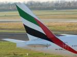 Emirates, A6-EMQ, Boeing 777-300 (Seitenleitwerk/Tail), 13.11.2011, DUS-EDDL, Düsseldorf, Germany   