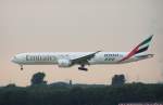 Emirates B777 with *1000th 777* Sticker! @DUS 20.08.2012