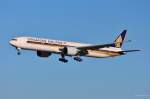 9V-SWM / Singapore Airlines / B777-312(ER) in MUC im Landeanflug aus Manchester (MAN) 07.01.2014